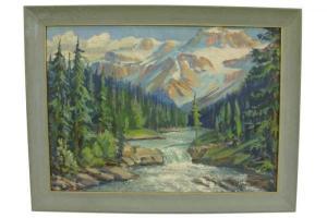 Southwell George 1865-1958,Landscape with rushing stream in the Canadian Rock,O'Gallerie 2008-06-11
