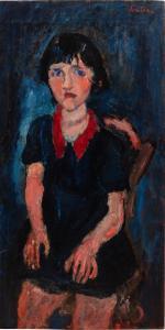 SOUTINE Chaïm 1894-1943,La fillette en robe bleue au col rouge,1928,Sotheby's GB 2024-04-23