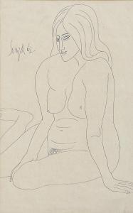 Souza Francis Newton 1924-2002,Drawing for Sitting Nude,1962,Christie's GB 2012-12-09