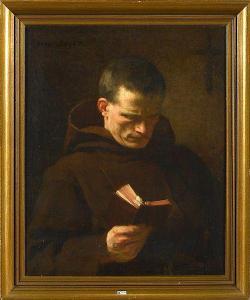 SOYER Paul Constant 1823-1903,Portrait d\’un moine à la lecture,VanDerKindere BE 2021-11-02