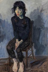 SOYER Raphael 1899-1987,Portrait of a Young Woman Seated in a Blue Interio,William Doyle 2024-04-24