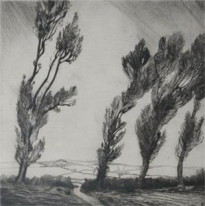 SPACKMAN Cyril Saunders 1887-1963,Poplars in a strong wind,Woolley & Wallis GB 2007-07-16