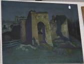 SPACKMAN Cyril Saunders 1887-1963,View of Chepstow Castle at Night,Tooveys Auction GB 2010-11-02
