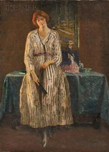 SPADER William Edgar 1875-1954,Portrait of Woman in an Interior,Skinner US 2016-05-13