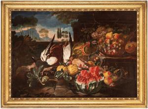 SPADINO Giovanni Paolo Castelli 1659-1730,Natura morta in un paesaggio con an,Wannenes Art Auctions 2023-11-29