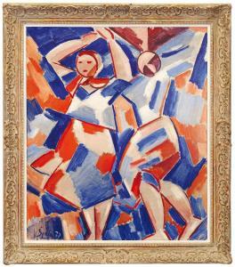 SPALA Vaclav 1885-1946,DVĚ PRADLENY ČERVENO MODRÉ,1937,European Arts CZ 2023-11-19