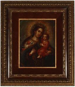 SPANISH SCHOOL,Madonna & Child,John Moran Auctioneers US 2009-03-17
