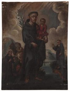 SPANISH SCHOOL,Portrait of the Franciscan monk holding the Christ,John Moran Auctioneers 2013-09-10