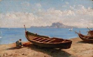 SPANO Maria 1842,Barche di pescatori sulla spiaggia,1889,Finarte IT 2004-12-16