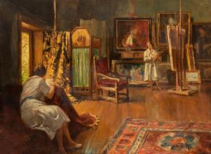 SPANYIK Kornel 1858-1943,L'atelier du peintre,Joron-Derem FR 2022-12-16