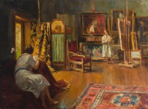 SPANYIK Kornel 1858-1943,L'atelier du peintre,Joron-Derem FR 2023-06-30