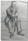 SPARROW Clodagh H.K 1900-1900,Study of a seated man leaning on a stool,Gilding's GB 2009-03-24