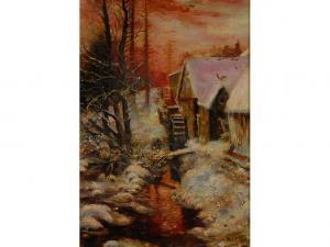 SPEAR N,Watermill in winter landscape,1915,Capes Dunn GB 2010-03-09