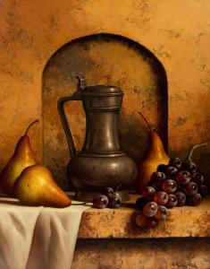 SPECK Loran 1943-2011,Pewter with Pears and Grapes,Hindman US 2023-05-04
