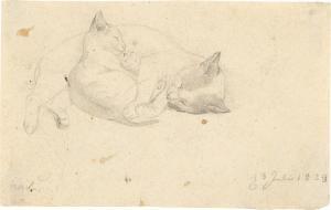 SPECKTER Otto 1807-1871,Four studies of cats,1824,Villa Grisebach DE 2023-06-01