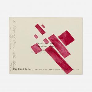 SPECTOR Buzz 1948,Exhibition postcard with hand-painted rectangles,1992,Wright US 2023-09-14