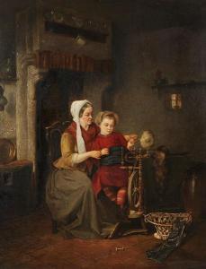 SPELTDOOREN HENRI 1800-1800,Domestication, a Grand-Daughters visit,1869,Bernaerts BE 2010-06-21