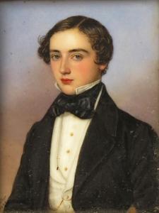 SPELTER Jakob,Portrait miniature of a young man, half length,1840,Woolley & Wallis 2016-03-16