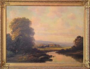 SPENCER Augustus 1860-1924,Landscape w/ river,Hood Bill & Sons US 2019-03-26