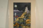 SPENCER DAVIES Dorian,Full Moon Llanddwyn with lighthouse,Rogers Jones & Co GB 2009-02-24