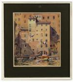 SPENCER FORD Roland F 1902-1990,Tall buildilngs - Camogli Harbour, Italy,Keys GB 2019-05-18