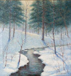 SPENCER Howard Bonnell 1871-1967,The Brook in Winter,Cottone US 2023-01-11