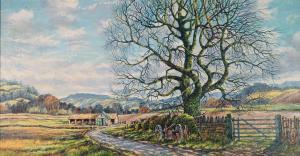 SPENCER John,Farm Buildings down a country lane,20th Century,Halls GB 2020-11-04