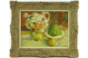 SPENCER Joyce,Still life study fruit on a table,Burstow and Hewett GB 2015-06-24