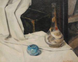 SPENCER Joyce,Still life study of a vase and weight on a cu,Fieldings Auctioneers Limited 2011-07-23