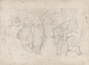 SPENCER Stanley,Drawing for the Marriage at Cana, Bride & Bridegro,c. 1933,Bonhams 2024-03-27