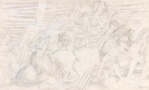 SPENCER Stanley,Drawing for the Marriage at Cana, Bridesmaids (Dra,c. 1933,Bonhams 2024-03-27