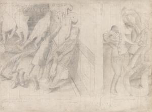 SPENCER Stanley,Drawing for the Marriage at Cana, Guests Entering ,c. 1933,Bonhams 2024-03-27