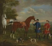 SPENCER Thomas 1700-1763,A BAY AND A GREY HUNTER IN A LANDSCAPE,Sworders GB 2014-12-09