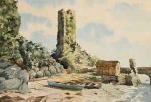 SPENCER W.G 1900-2000,Castle Ruin by Lough,Morgan O'Driscoll IE 2019-01-28