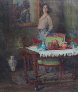 SPENLOVE Frank 1864-1933,Interior with woman standing beside a tea table,Gorringes GB 2021-06-29