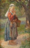 SPERL Johann 1840-1914,Bauernmädchen bei der Apfelernte,Hargesheimer Kunstauktionen DE 2014-03-15