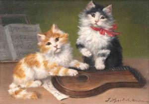 SPERLICH Josef 1863-1906,Kittens making Music,Stahl DE 2017-02-25