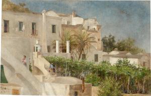 SPIELTER Carl Johann 1851-1922,Houses on Capri,1880,Villa Grisebach DE 2023-11-30