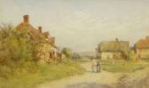 SPIERS CHARLOTTE H 1880-1914,Village Scene with Mother and Children in a Lane,Keys GB 2009-10-09