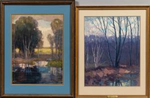 SPIERS Harry 1869-1934,Trees by a Brook and Stream in the Woods Trees,1927,Skinner US 2023-05-02