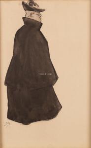 SPILLIAERT Leon 1881-1946,Dame au chapeau,1901-1902,Campo & Campo BE 2024-04-23