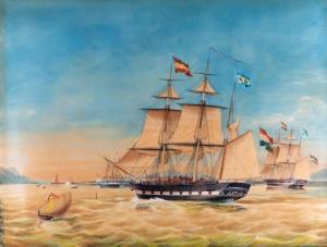 SPIN Jacob 1806-1875,The barque "Reijerwaard" of Commander P. Wierikx i,1850,Venduehuis 2020-11-18