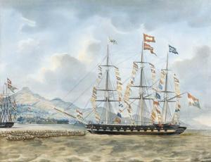 SPIN Jacob 1806-1875,The Merchant Ship Amboina entering Nagasaki Harbour,Christie's GB 1999-06-16