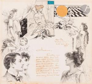 SPINDLER Walter E 1878-1940,Hommage à Sarah Bernhardt,1890,Ader FR 2023-03-23
