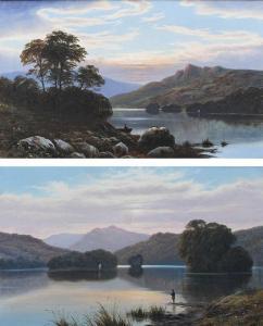 SPINKS Thomas 1872-1907,Fishing boats on Rydal Water at dawn,1874,Woolley & Wallis GB 2024-03-06