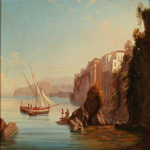 SPINOLA E 1900-1900,Coastal scene from Amalfi, Italy,Bruun Rasmussen DK 2011-05-23