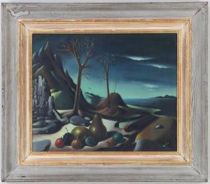 SPIRO Georges 1909-1994,Surrealist landscape with still life and portrait,South Bay US 2024-01-31