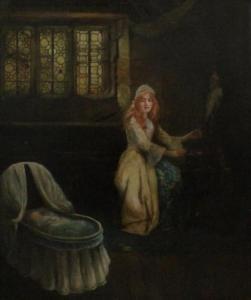 SPITTLE WILLIAM M. 1858-1917,Interior scene with a mother looking at her infant,Elite US 2015-07-18
