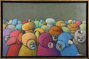 SPITZER Jim 1936,Surrealist Crowd,Clars Auction Gallery US 2017-09-16