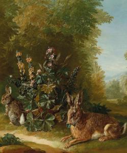 SPOEDE Jean Jacques 1680-1757,Two hares in a landscape,Palais Dorotheum AT 2019-12-18